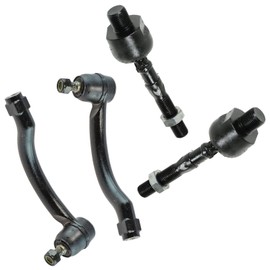 TRQ Front Inner and Outer Tie Rod Set 4 Piece Compatible with 2004-2008 Acura TL