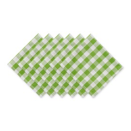 DII 100% Cotton, Oversized Basic Everyday 20x 20 Napkin, Set of 6, Green Apple Check