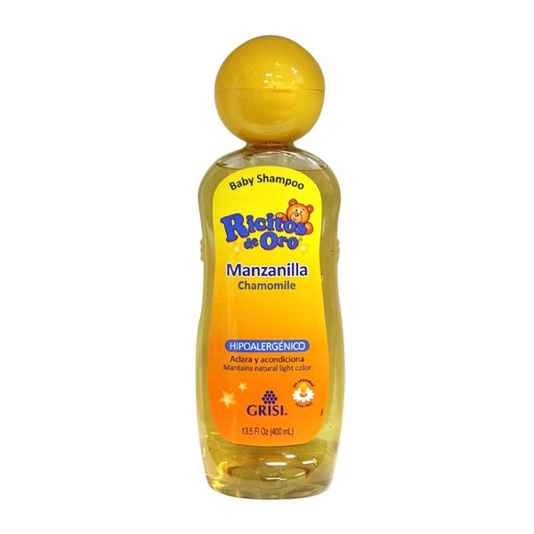 Chamomile Ricitos de Oro Shampoo| Baby Shampoo with Pop-Up Rattle Cap, Paraben Free Product for Baby’s Delicate Hair; 13.5 Fl Ounces