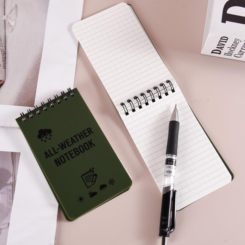 DILUSILK 2 Pack Waterproof Notepad, All Weather Police Notepad, Mini