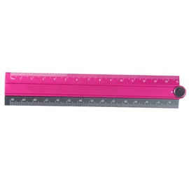 Aluminum Alloy Foldable Ruler Simple Folding Metal Stationery Rule Measuirng Tool Blue & Black & Black 30cm