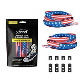 Xpand No Tie Elastic Shoelaces with Hidden Lace Locks. Tieless Stretch Comfort. One Size Fits All for Sports and Training