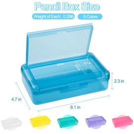 Pencil Box, Double Layer Large Capacity Pencil Case, Translucent Plastic Hard Pencil Boxes with Snap-tight Lid, School Office Supplies Storage Box for Stationery, Pen, Pencil, Crayon (Blue, 1 Pack)