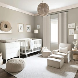 Gleantdeco 84 Inch Blackout Pinch Pleat Curtains 2 Panels - Textured Natural Linen Thermal Drapes, Farmhouse Bedroom & Living Room Window Coverings