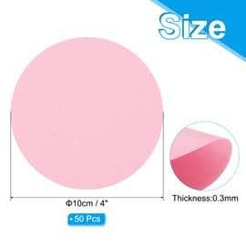 PATIKIL - Portatarjetas circulares de 4 pulgadas, 50 piezas de forma redonda con recortes de papel grueso para manualidades, proyectos de manualidades, decoración de tablones de anuncios, color rosa