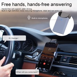 Yoezuo Bluetooth Aux Adapter, Car Aux Bluetooth 5.0 Receiver 3.5mm Jack Audio Adapter with Built-in Microphone for Car/Speaker/Amplifier Stereo Music, Plug & Play, Handsfree Call