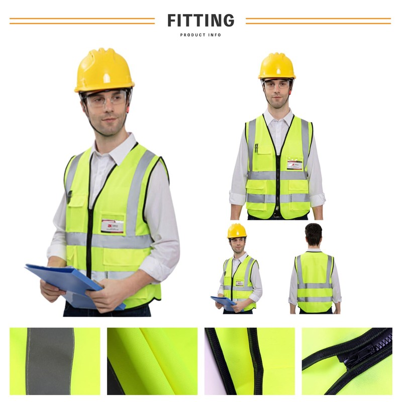Yurixbox Reflective Vest, Fluorescent Vest, Safety Vest, Jogging, Bicycle, Security,