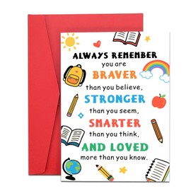 School Supplies for Kids Teen Girls Boys Back to School Supplies for Kindergarten Preschool First Day of School Gifts 5th 8th Grade Girls Students Card Middle High School College Cute Card