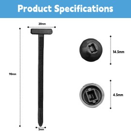 100 Pcs Cable Tie Buckle, Nylon Universal Cable Tie for Car Daily Repair Car Fender Trunk Repair, Wire Bundling, Home & Garage Use