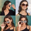 VIVIENFANG Polarized Sunglasses Mens Womens Silver Frame/Silver Mirrored Y2K Aviator