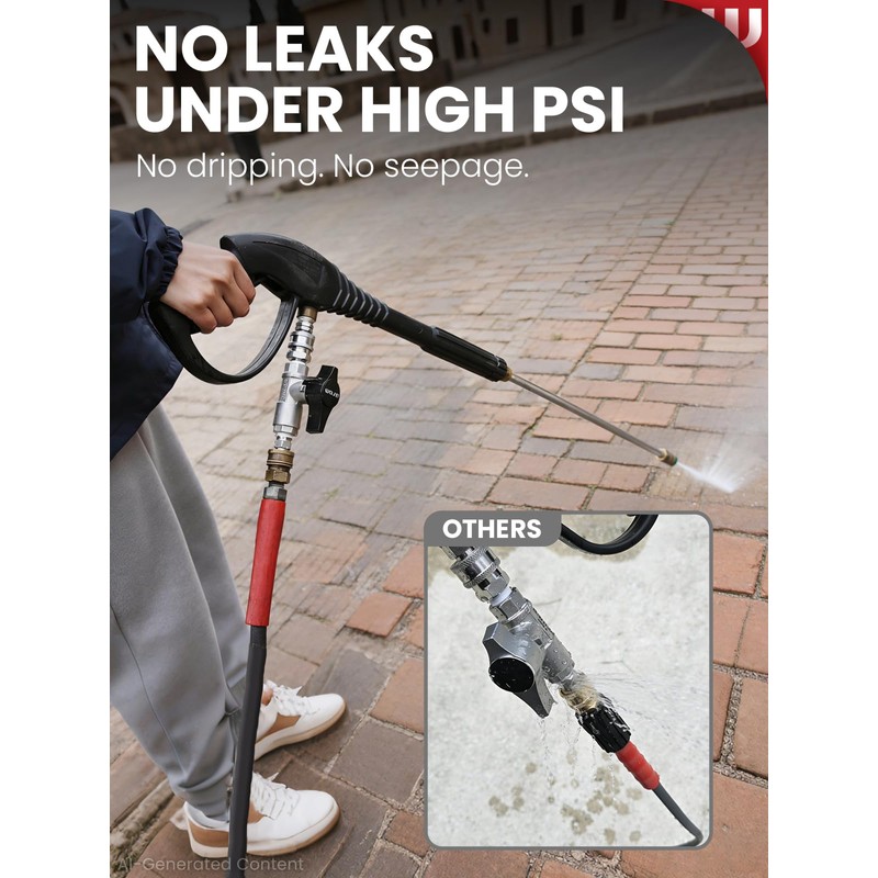 WOJET Ball Valve Pressure Washer, Industrial-Grade DN10 Shutoff Ball Valve,