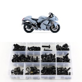 Xitomer Full Sets Fairing Bolts Kits, Fit for GSX1300R HAYABUSA 2008 2009 2010 2011 2012 2013 2014 2015 2016 2017 2018 2019, Mounting Kits Washers/Clips/Fastenings/Nuts/Grommets (Matte Black)