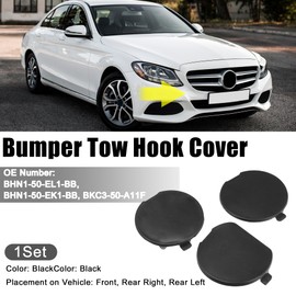 A ABSOPRO Pack of 3 Car Front Rear Bumper Tow Hook Cap for Mazda 3 Black