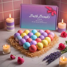 iHave Bath Bombs for Kids and Women, 24 Mini BathBombs Gifts for Kids - Perfect Bubble Bath Gift Set for Boys and Girls