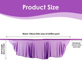 Women's Ballet Wrap Skirt Chiffon Dance Wrap Skirt with Adjustable Waist Tie Gymnastics Ballet Skirts for Women (Purple)