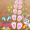 YOTNUS 110 Pcs Easter Bunny Footprint Stickers for Floor, Peel