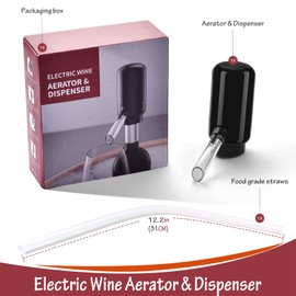 BLUBYEES Electric Wine Aerator Pourer,Portable One-Button Wine Dispenser Machine and Wine Decanter Multi-Smart Automatic Filter Wine Pourer for Red Wine,Best Wine Gifts for Women and Wine Lovers