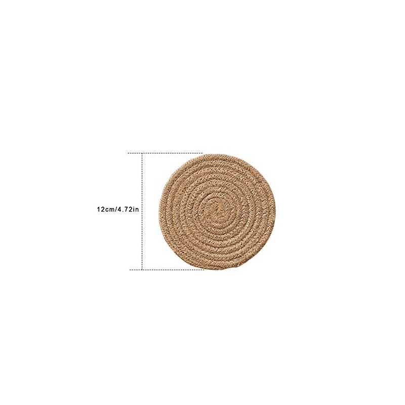 Gracelife 6pcs Cup Mat Pure Cotton Thread Weave Round Drink
