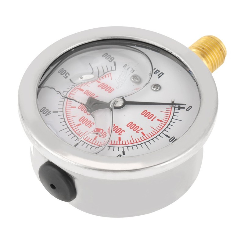 Pressure Gauge 0-600Bar G 1/4 Inch 63 mm Dial Hydraulic