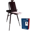 U.S. Art Supply Large Black Cherry French Easel, Adjustable Plein