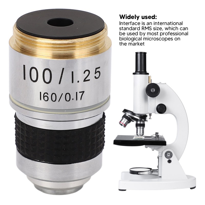 100X Microscope Objective RMS Size Fall Resistant Professional Objective Lens
