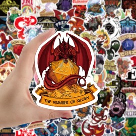 Dungeons and Dragons Stickers,100 PCS Game Graffiti Vinyl Waterproof Decals for Water Bottles Computer Bicycle Skateboard Luggage Phone Pad Laptop Kids Teens Stickers Pack