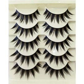 False Eyelashe, NACGUO 5 Pairs Japanese Style Makeup Thick Eyelash Extension, Cosplay Makeup Eyelashes, Reusable Lashes Eye Makeup Tools