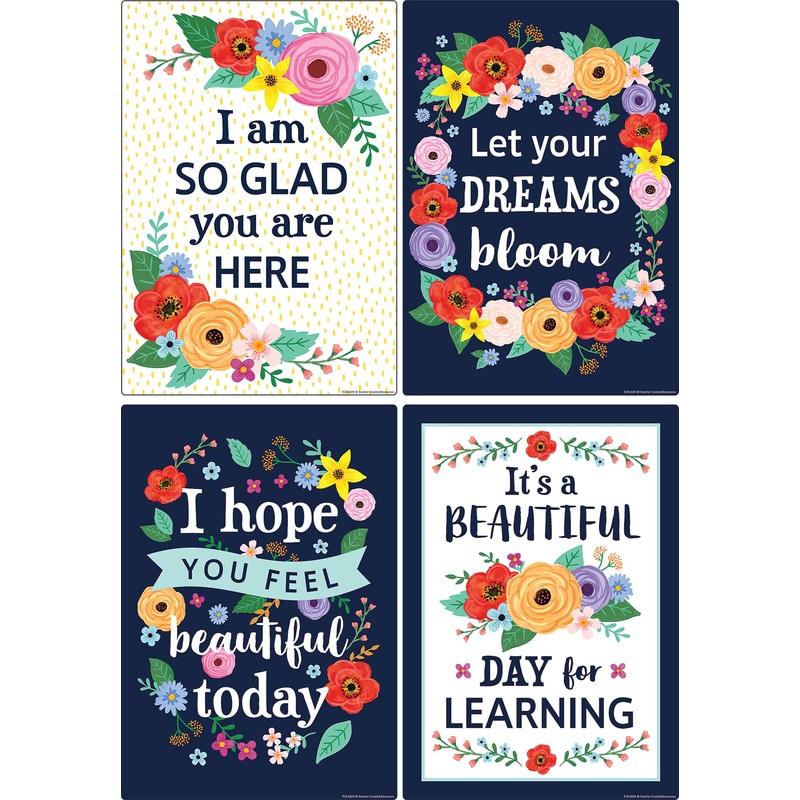 Teacher Created Resources Wildflowers Positive Sayings Educational Poster Pack (TCR6624)