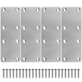 4Pcs Flat Brackets for Wood, 50*140cm Mending Plates Flat Joining Plates, Flat Fixing Brackets with Screws for Repair Fixing Furniture