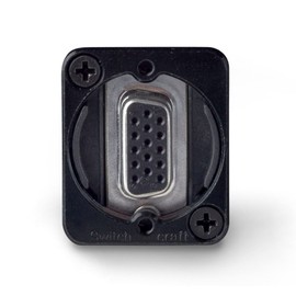 Switchcraft EHHD15FFB HD15 Female to Female Feedthru Panel Mount Jack, Black Finish