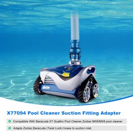 X77094 Pool Cleaner Hose Adapter FOR Zodiac MX6 MX8 ／Baracuda X7 Cleaner Leaf Catcher Suction Hose Adaptor, Swimming Ground Pool Vacuum Adapter (2 Pack)