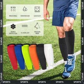 Soccer Shin Guards Shin Pads for Kids Youth Adult, Calf Compression Sleeve with Honeycomb Pads, Lightweight Calf Protective Soccer Gear for Football Baseball Boxing (Green, Large)