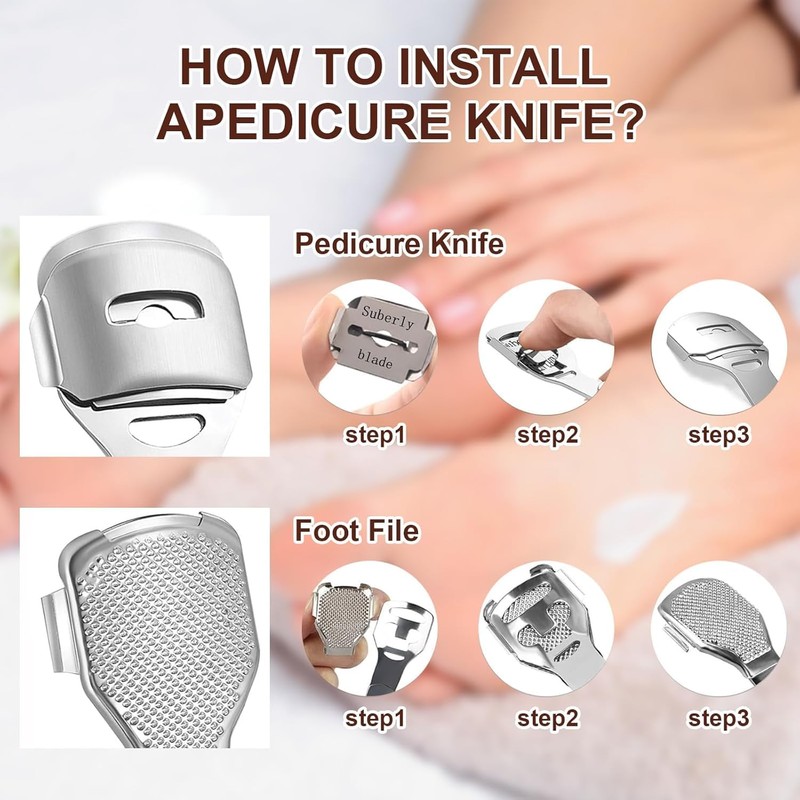 Foot File & Callus Remover,Heavy - Duty Pedicure Tool with