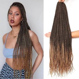 Kossys 7 Packs Goddess Box Braids Crochet Hair 30 Inch Pre-looped Extra Long  T27 (YQP)