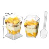 Clear Dessert Cups with Lids Reusable Trapezoidal Transparent Easy Clean