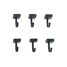 WENKO Jet Magnetic Hooks Set of 6 Practical Hooks in Minimalist Industrial Design for Magnetic Surfaces Dimensions 2.2 x 3.9 x 2.3 cm Black