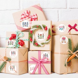 Christmas Nutcracker Stickers Cute Nutcracker King Soldier Merry Christmas Tree Self-Adhesive Decals Xmas Winter Holiday Sticker for Envelopes Cards Gift DIY Crafts Party Supplies Decor(cra120)