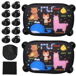 2 Pcs Baby Car Window Sun Shade UV Protection, Car Side Window Sunshade with Pattern, Internal Car Window Shade with Suction Cup (45x30cm)