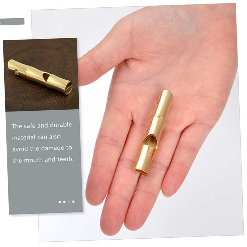 Kisangel 5sets Loud Clear Keychain Whistle Brass Emergency Referee for