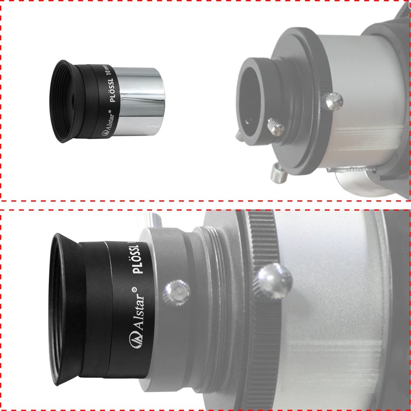 Alstar 1.25" 10mm Plossl Telescope Eyepiece - 4-Element Plossl Design