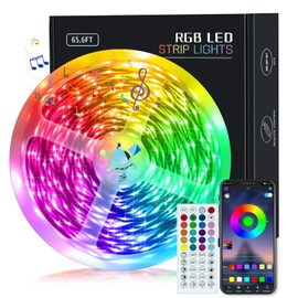 KEELIXIN 65.6ft LED Lights for Bedroom, Music Sync RGB LED Strip Lights with APP & Remote Control, Luces LED para Cuarto, Bluetooth LED Lights for Room, Home Decoration | KEELIXIN