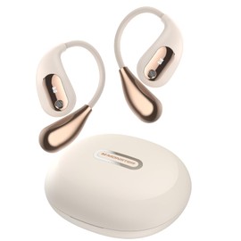 Monster Open Ear AC210 Audífonos, Auriculares Bluetooth 5.4 Sonido Estéreo, Audífonos Inalámbricos 30 Horas de Reproducción, Llamadas HD Nítidas, Control Táctil, IPX5 Resistente al Agua, Blanco