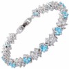 RIZILIA BLOSSOM Tennis Bracelet & Round Cut CZ [Simulated Aquamarine]