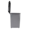 JVL Slim Plastic Lidded Foot Pedal Waste Bin, 10L, Grey