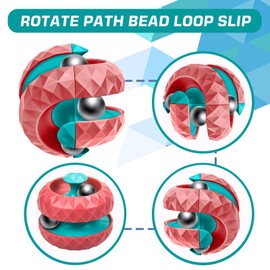 Orbiit Ball Toy, Infinitycube Puzzle Ball Spinning Toy, Circuit Infinite Invert Change Puzzle Games Novelty Creative Stress Relieve Toys for Kids Children Adults (1, Red)