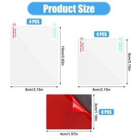 MBAIYO 8 Pcs Electrostatic Film for Dash Cam 8 Pcs Double-Sided Sticker, Sticker Shield for Windshields Reusable Static Cling Films Adhesive Pads Weatherproof Electrostatic Stickers for Mounting Dash