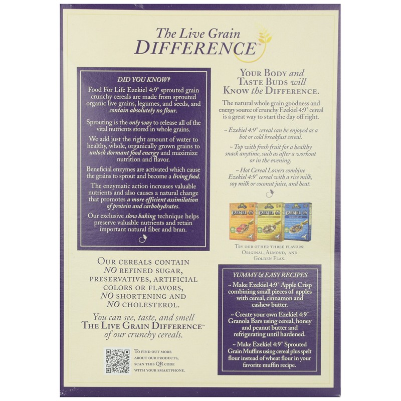 Food for Life, Ezekiel 4:9 Organic Sprouted Grain Cereal, Cinnamon