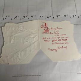 Vintage Uncle Christmas Card Greeting Card With Envelope Train Santa Presents