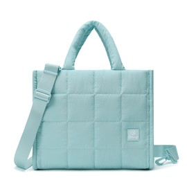 DOYOGI Quilted Crossbody Bags for Women,Small Tote Bag Shoulder Bag,Puffer Weekender Overnight Bag,Purse Handbag Organizer (Ice Blue), Ice Blue, Multi Functional+fashionable