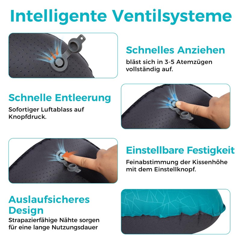 ATEPA Inflatable Camping / Travel Cushion AA2530_PEACOCKBLUE-EUKT